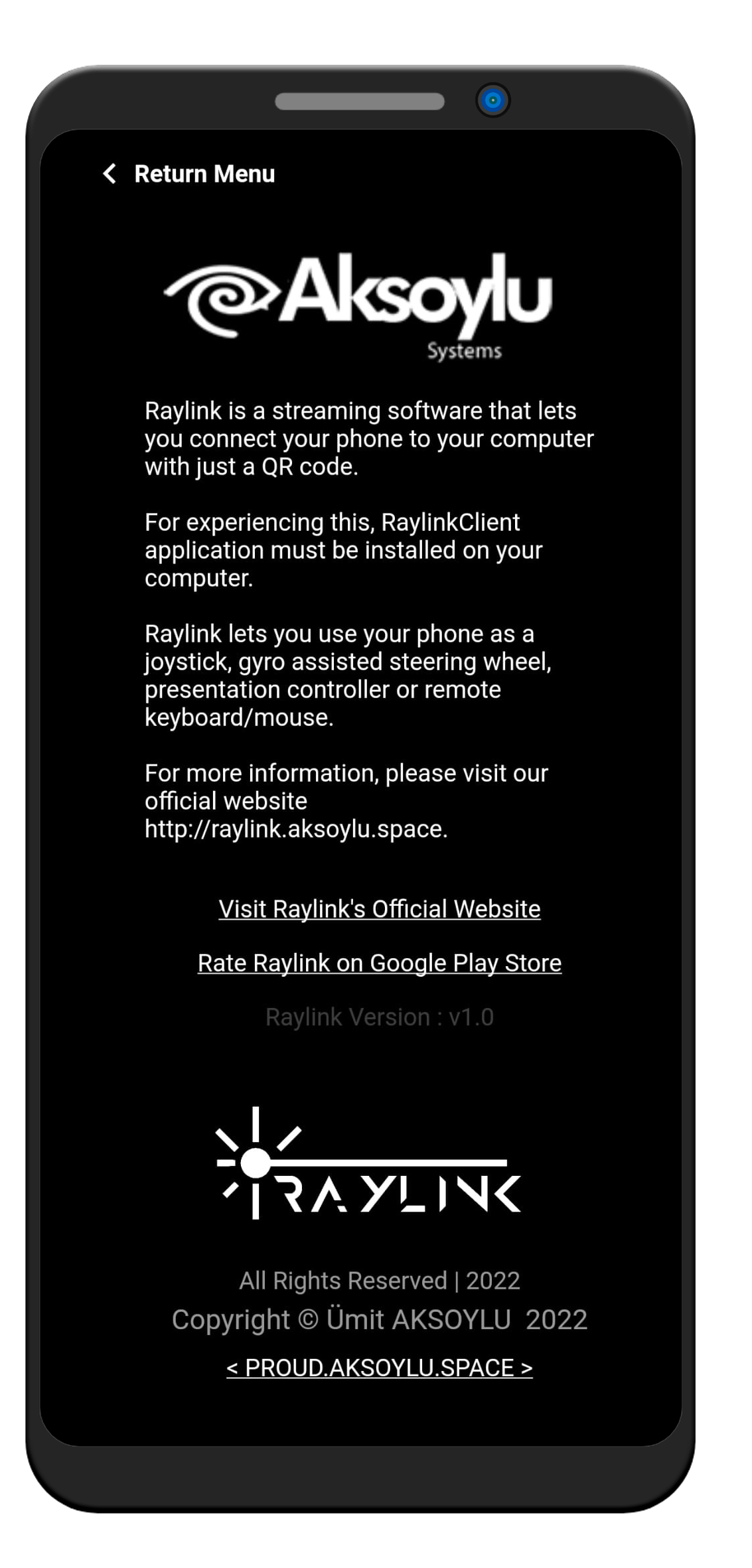 Raylink About Page